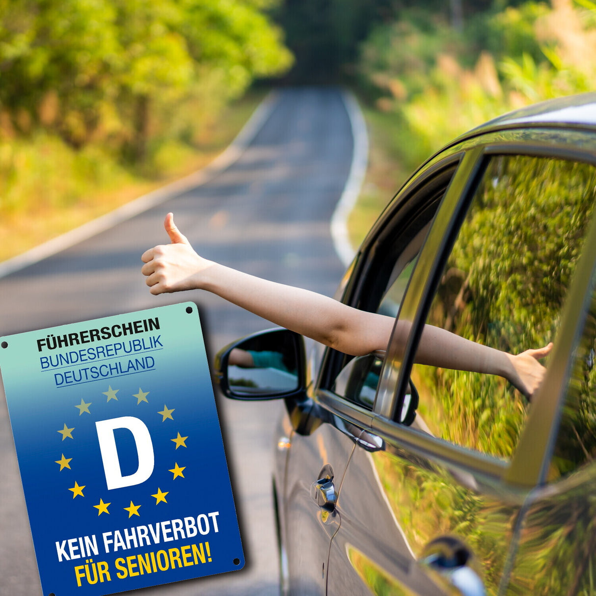 Kein Fahrverbot für Senioren Metallschild