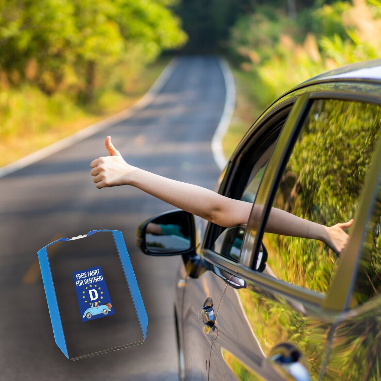 Freie Fahrt für Rentner Parkscheibe mit zwei Einkaufswagenchips