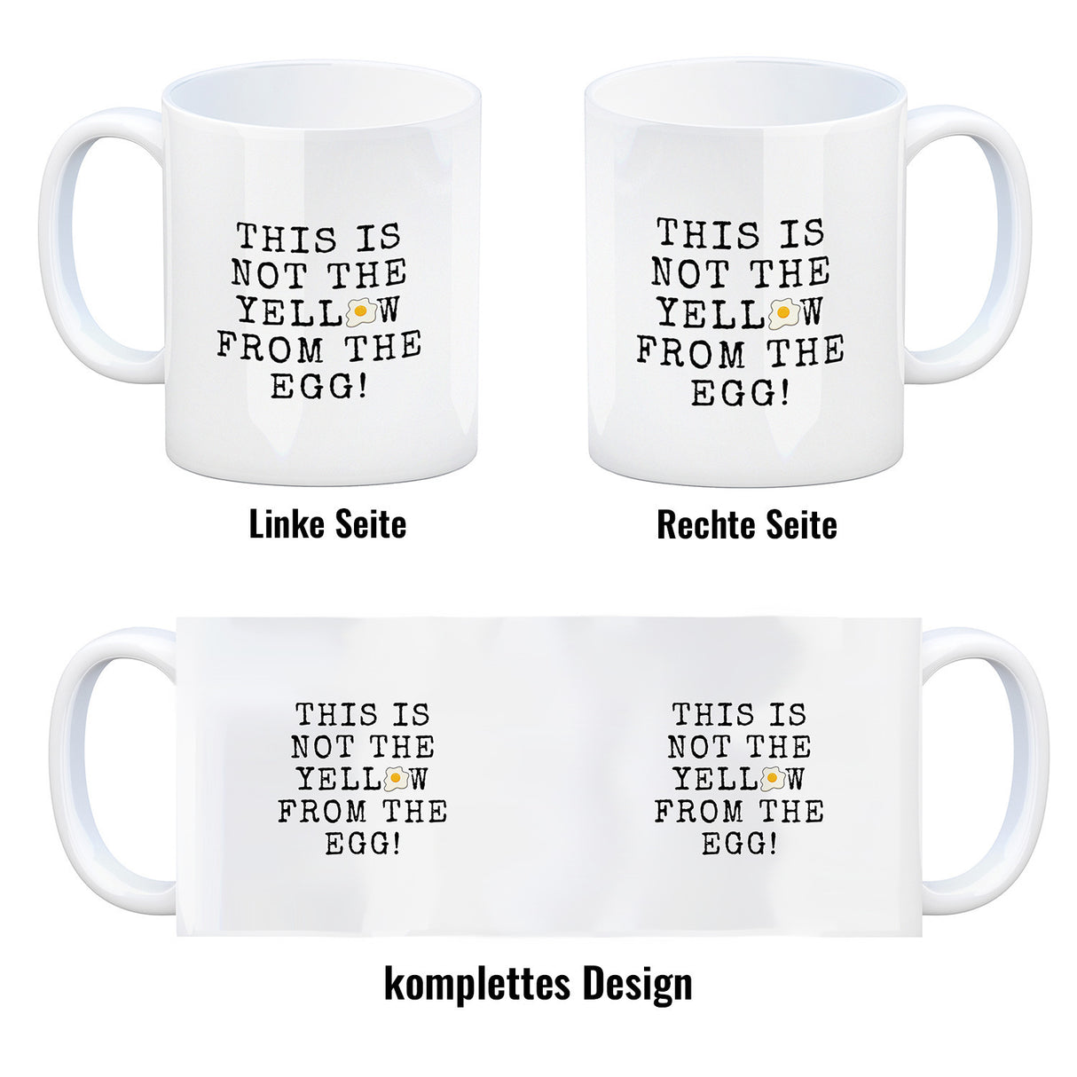 Denglisch Kaffeebecher mit Spruch - This is not the yellow from the egg