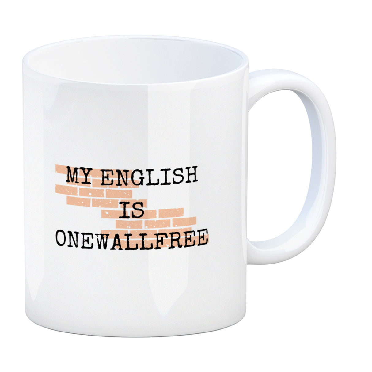 Denglisch Kaffeebecher mit Spruch - My english is onewallfree