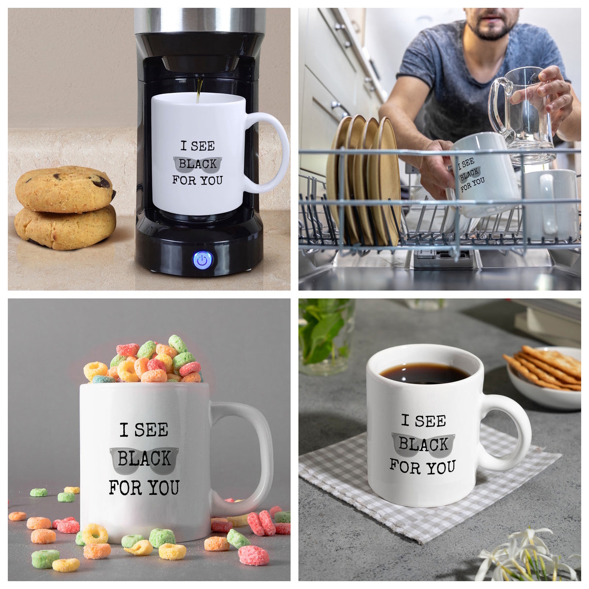 Denglisch Kaffeebecher mit Spruch - I see black for you