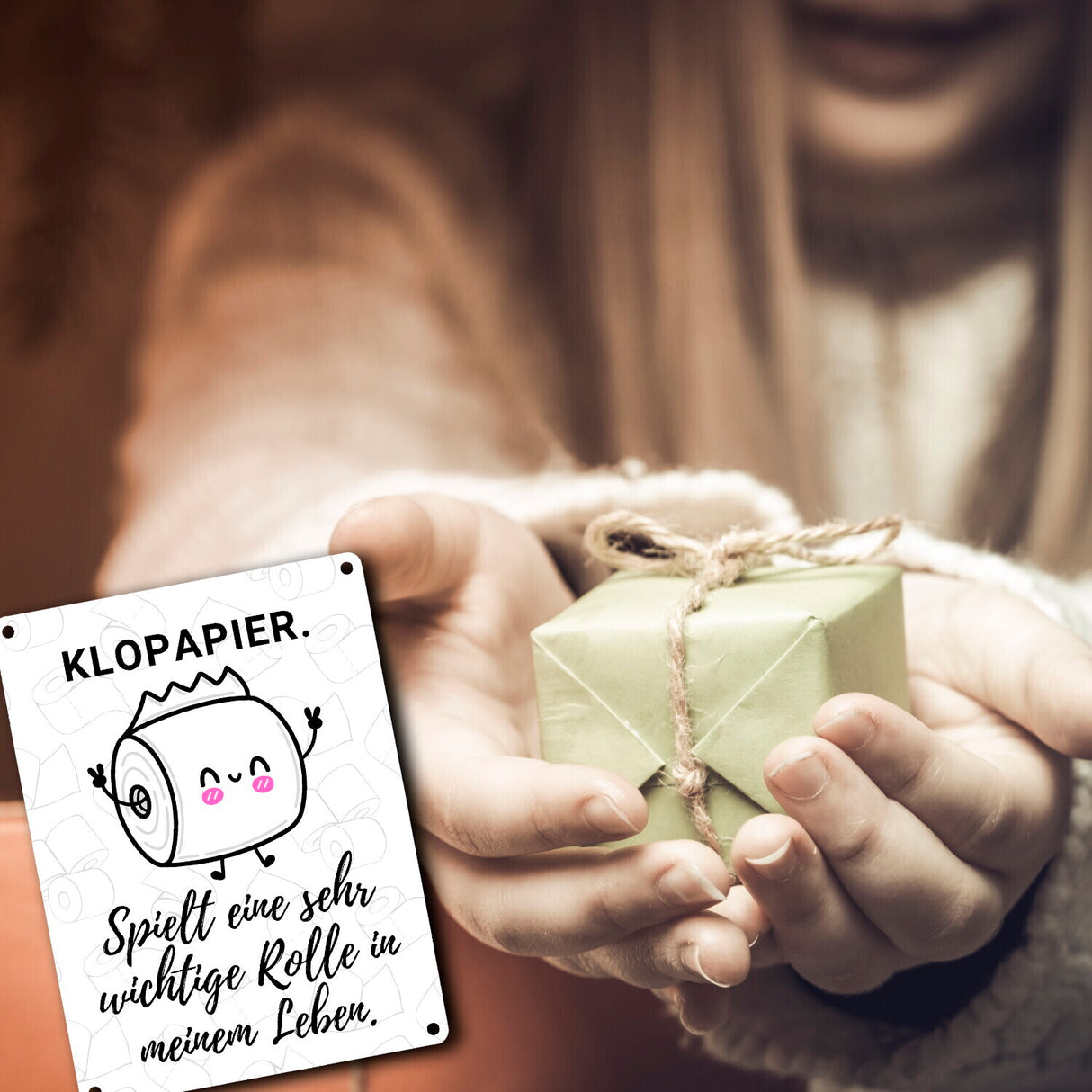Klopapier Metallschild in 15x20 cm Eine sehr wichtige Rolle in meinem Leben
