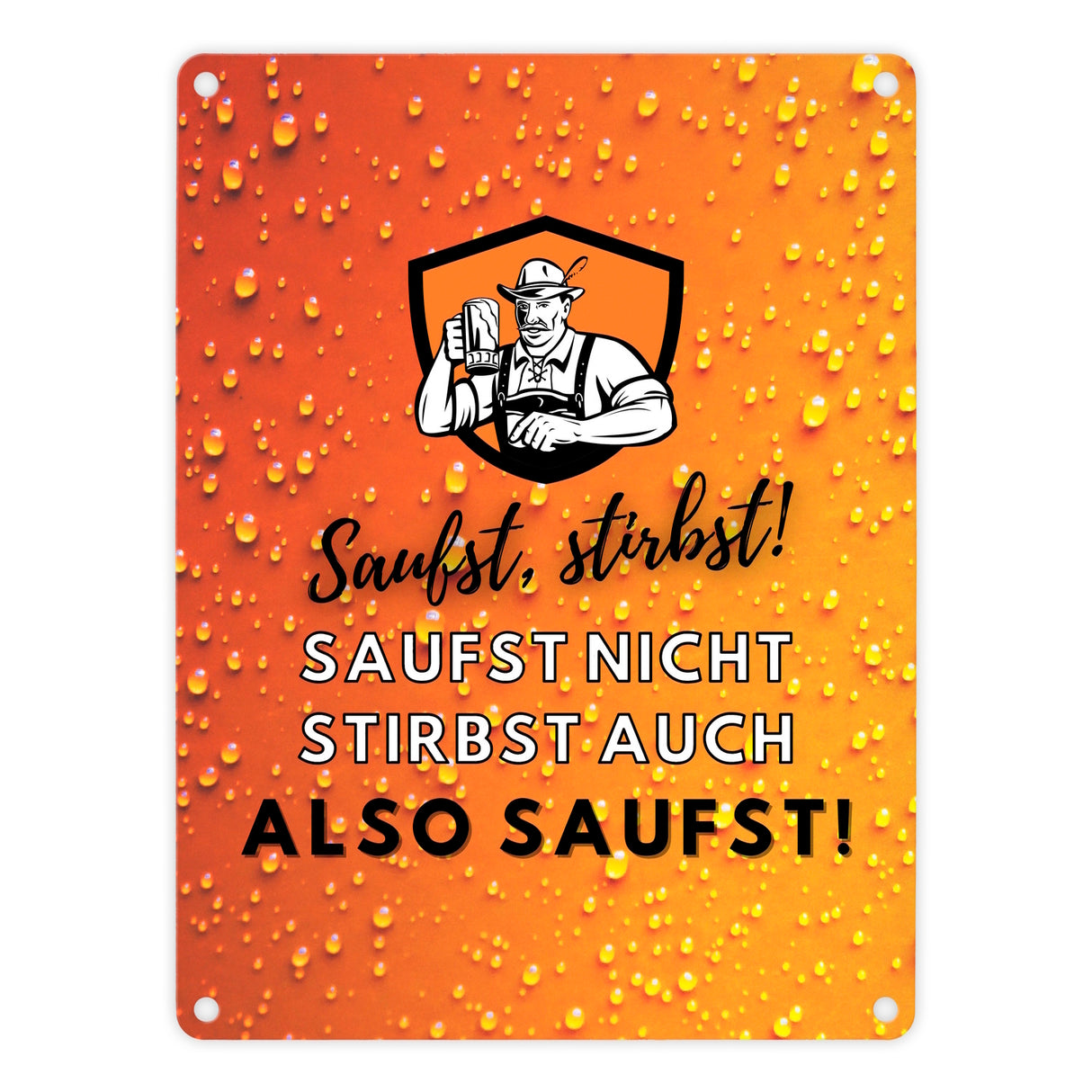 Biertrinker Bier Metallschild in 15x20 cm mit lustigem Spruch