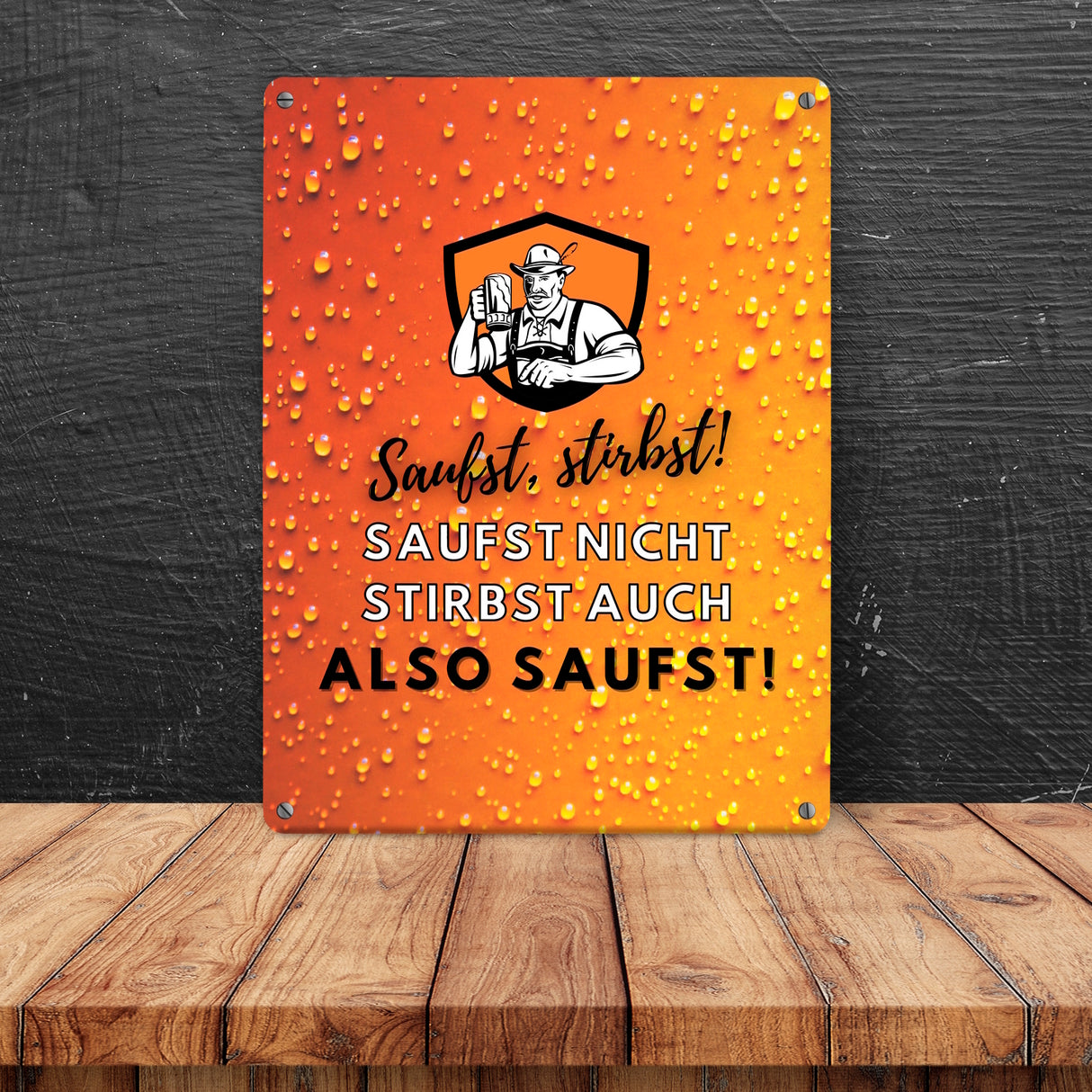 Biertrinker Bier Metallschild in 15x20 cm mit lustigem Spruch