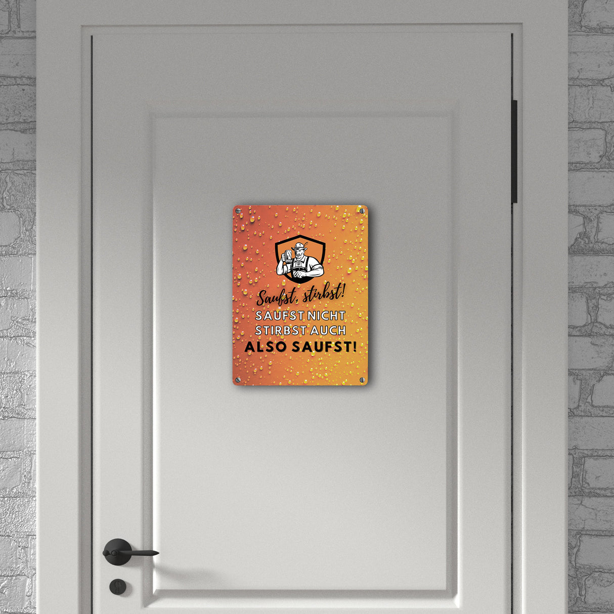 Biertrinker Bier Metallschild in 15x20 cm mit lustigem Spruch