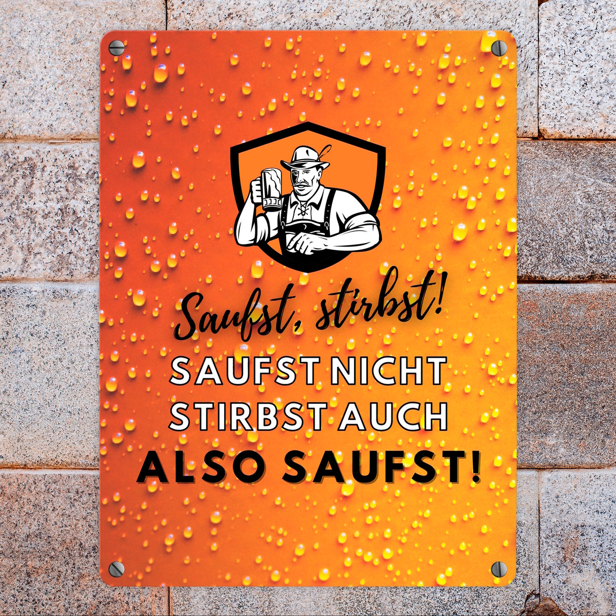 Biertrinker Bier Metallschild in 15x20 cm mit lustigem Spruch
