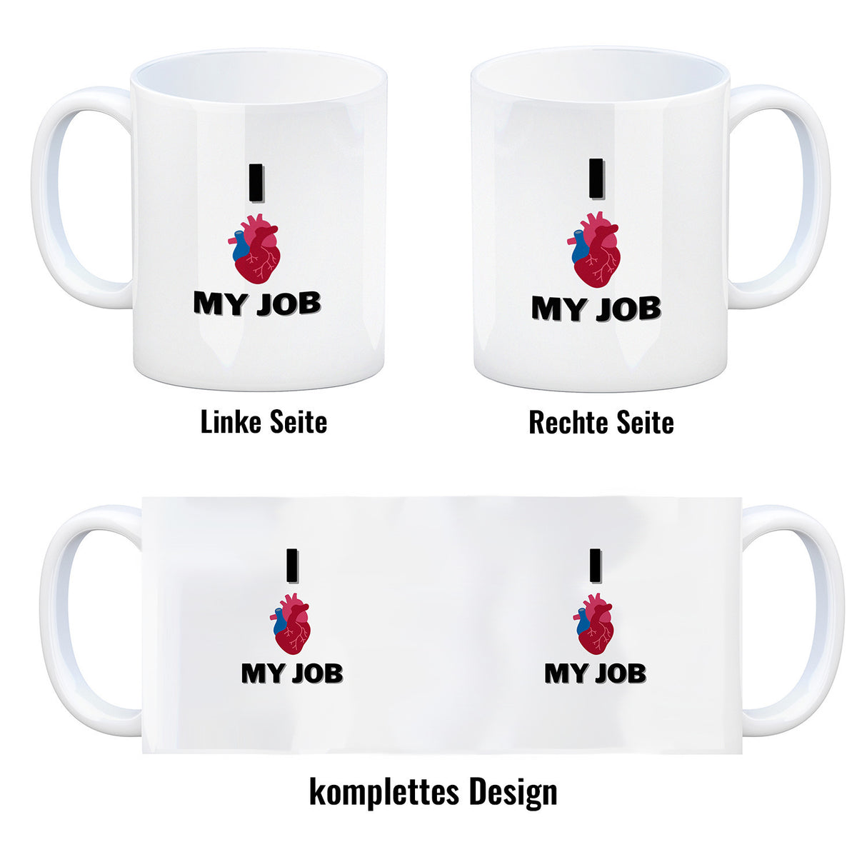 I love my job Krankenhaus Kaffeebecher mit menschlichem Herz