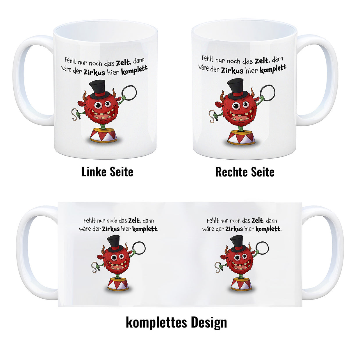 Freches Monster Kaffeebecher mit lustigem Spruch