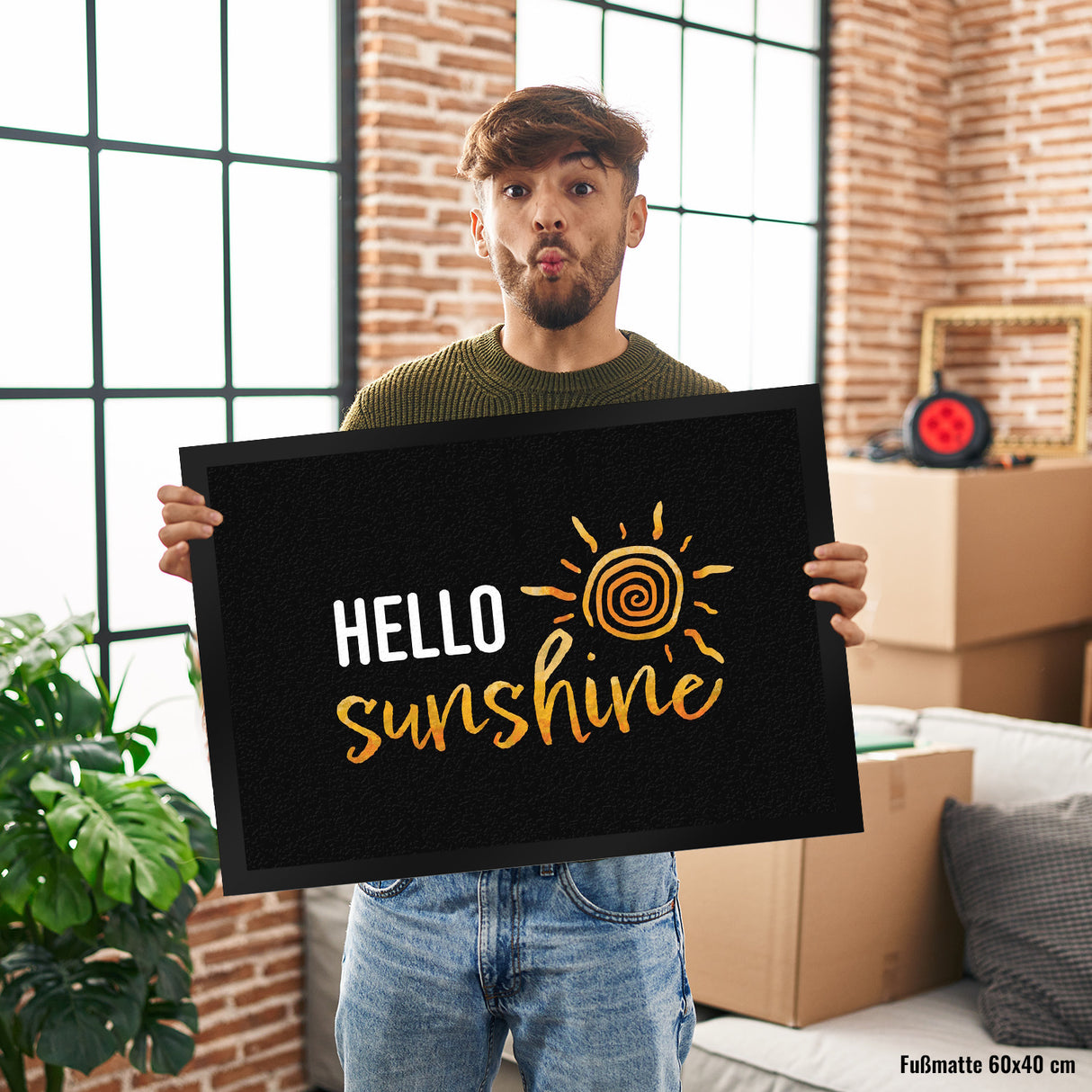 Hello sunshine Fußmatte mit strahlender Sonne