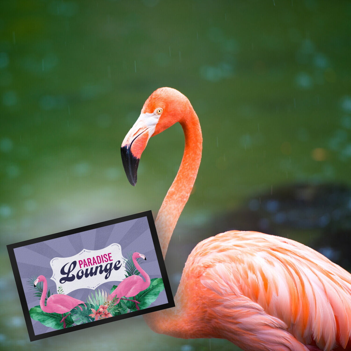Paradise Lounge Flamingo Fußmatte im tropischen Stil