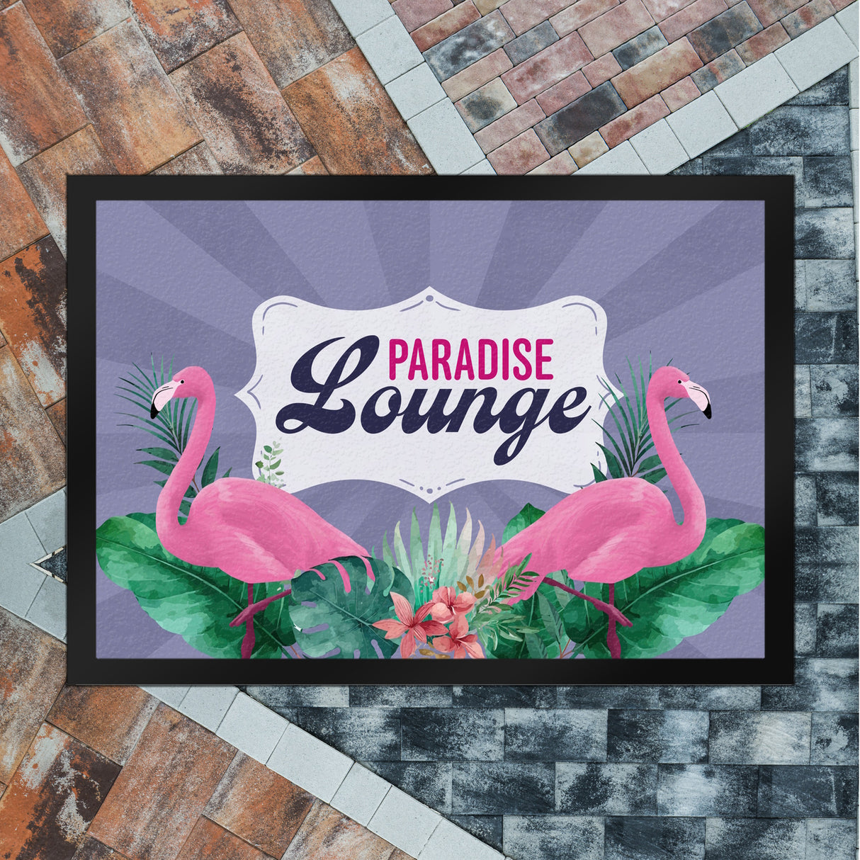 Paradise Lounge Flamingo Fußmatte im tropischen Stil