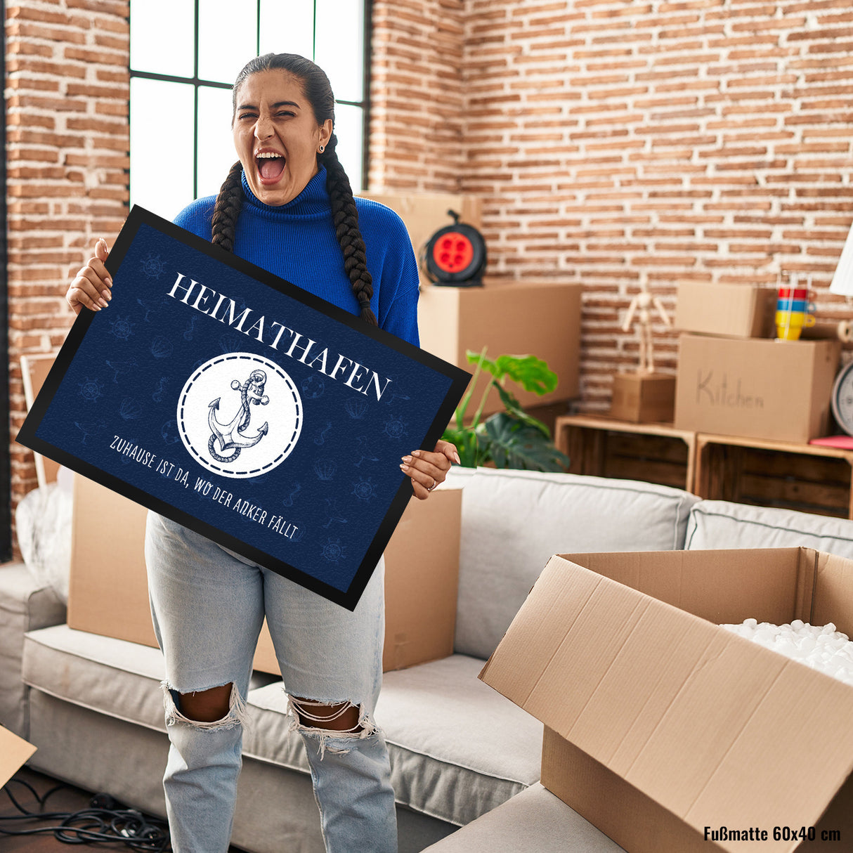 Heimathafen Zuhause ist da wo der Anker fällt Fußmatte