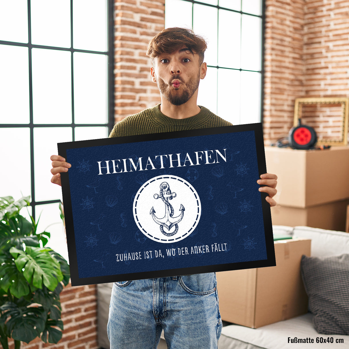 Heimathafen Zuhause ist da wo der Anker fällt Fußmatte