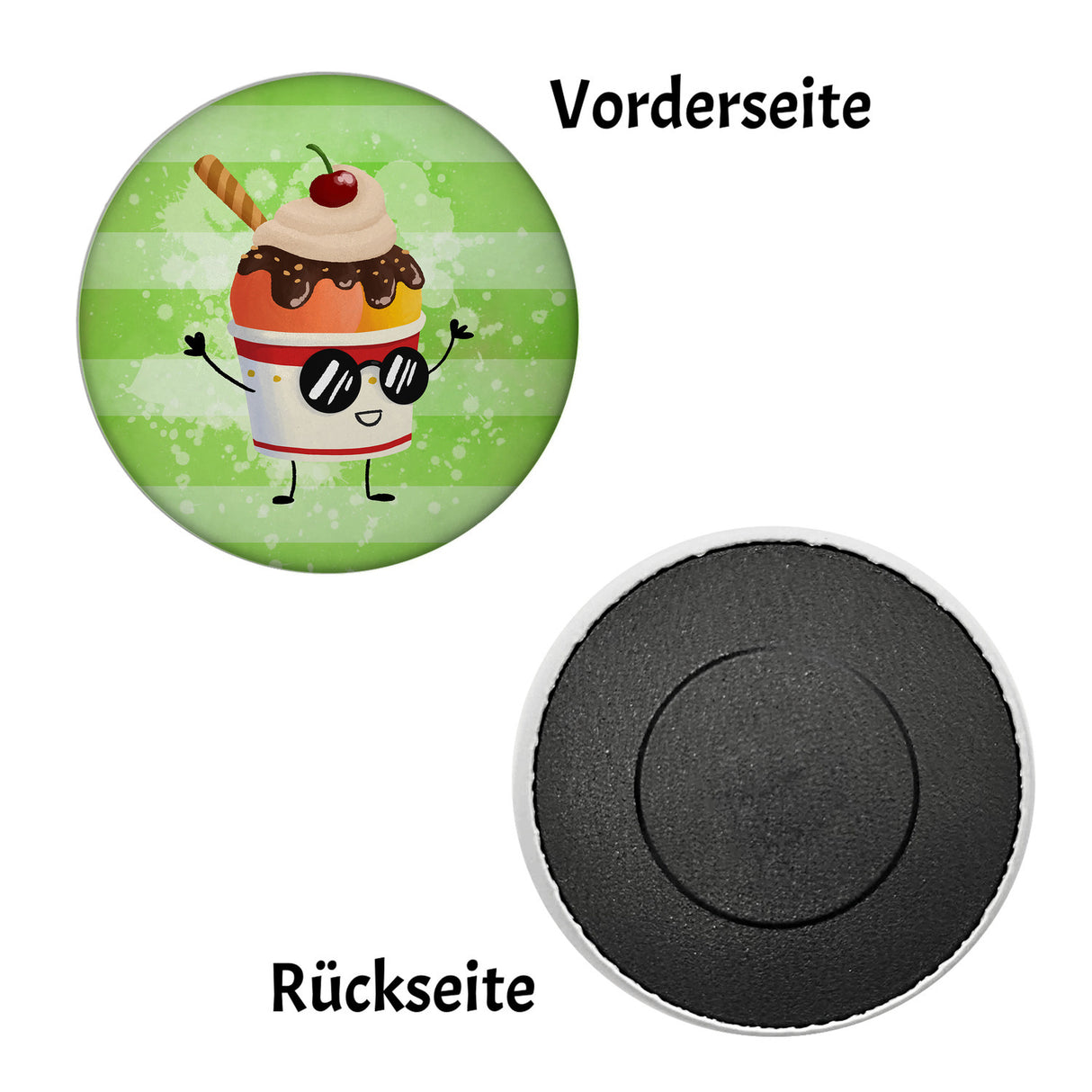 Eisbecher mit Sonnenbrille Sommer Magnet