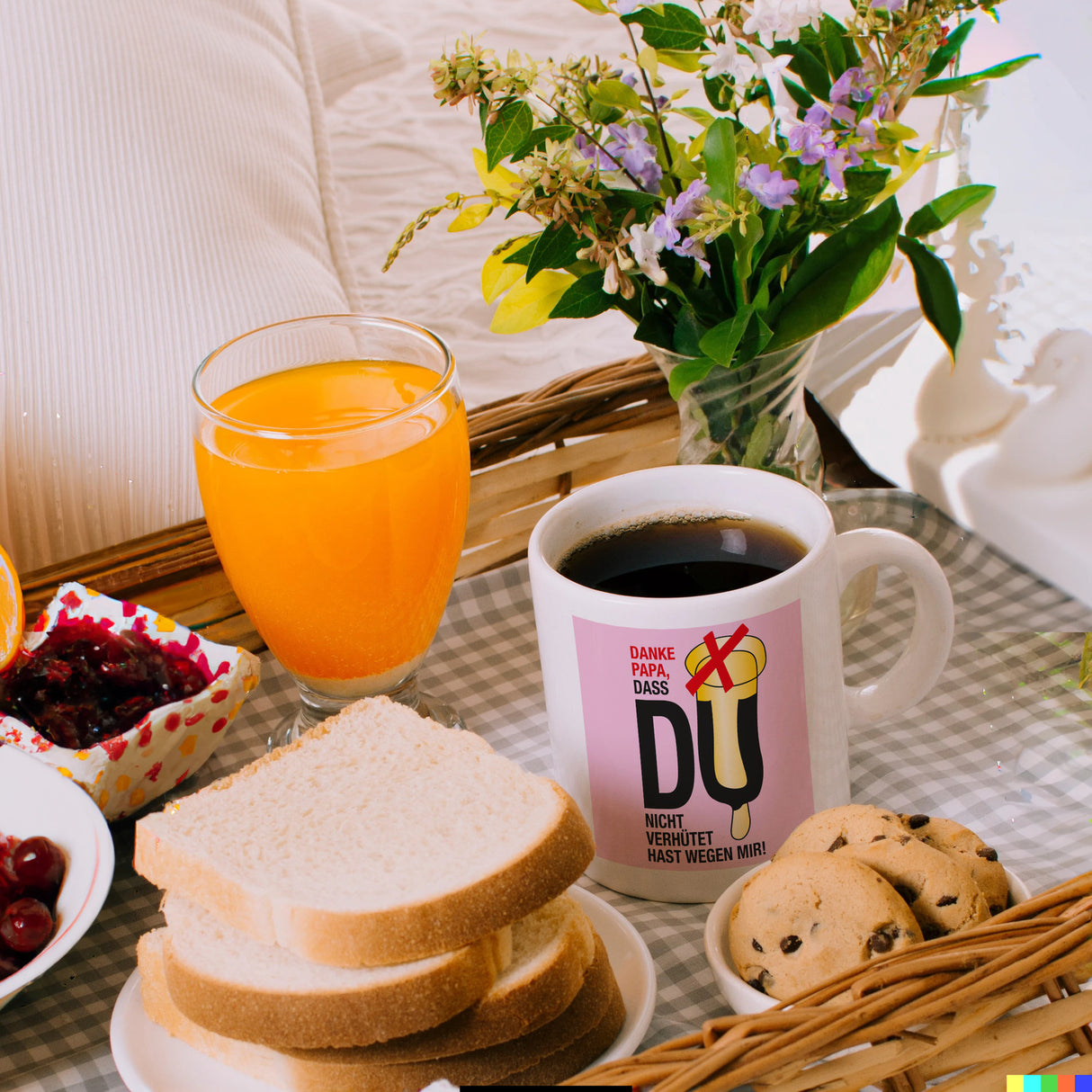 Danke Papa dass du nicht verhütet hast Kaffeebecher in rosa