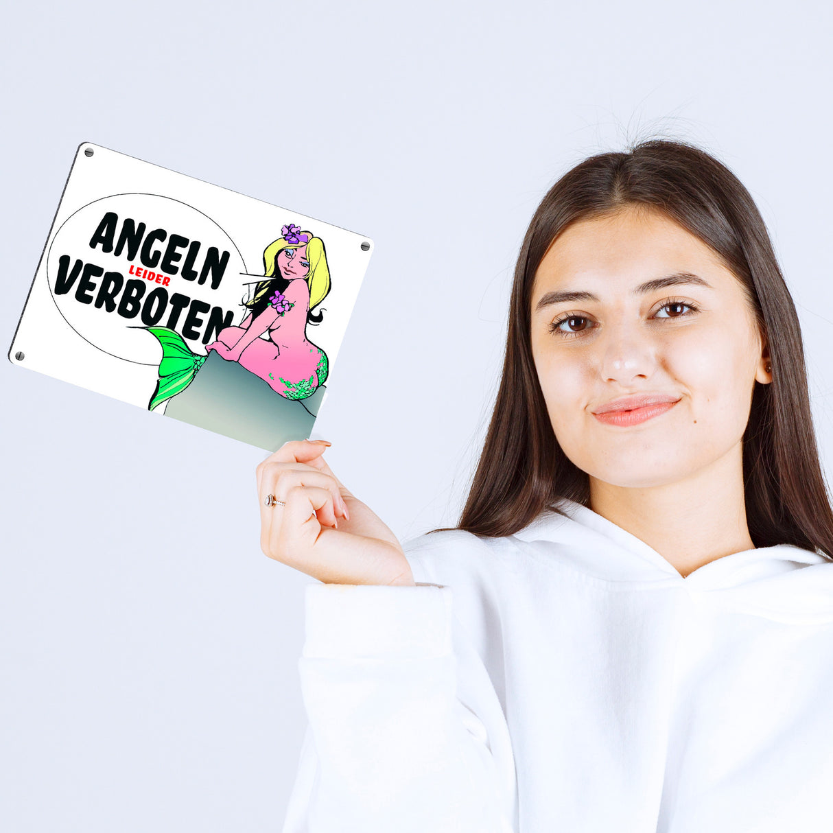Angeln leider verboten Metallschild