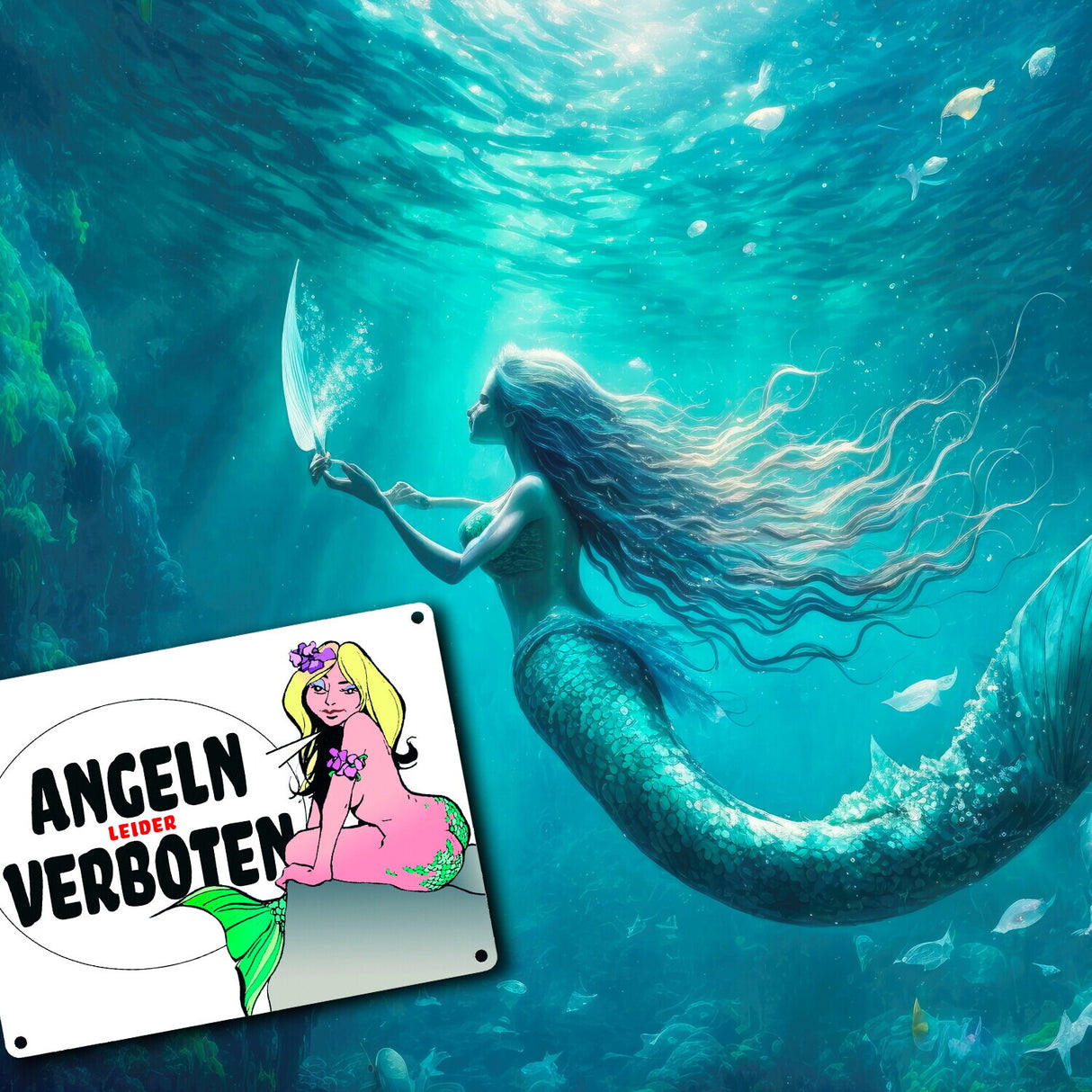 Angeln leider verboten Metallschild