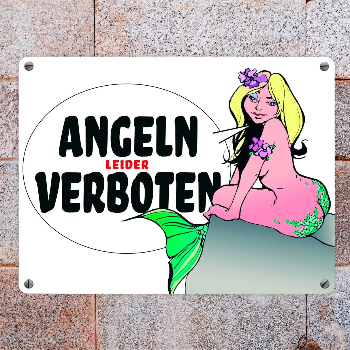 Angeln leider verboten Metallschild