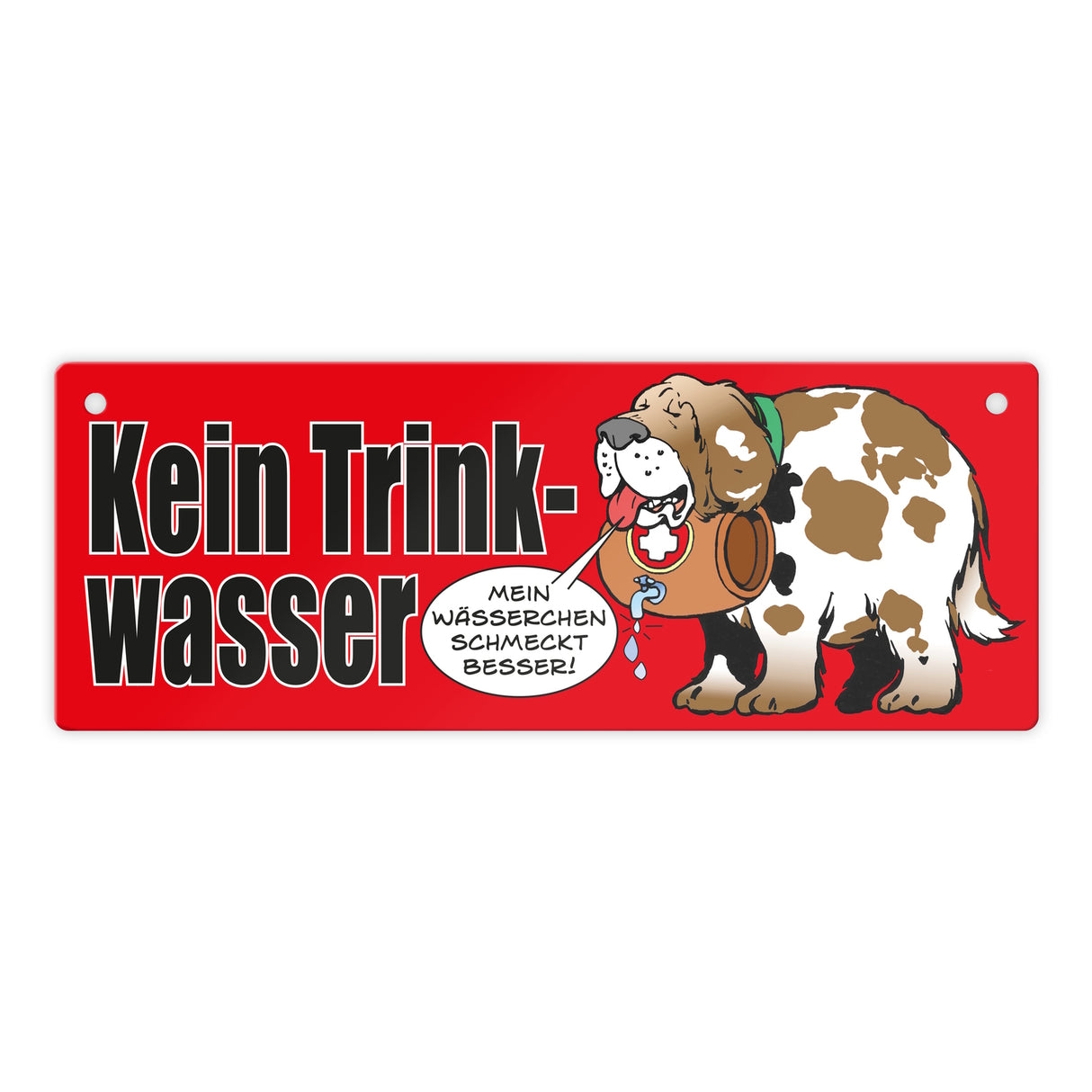 Kein Trinkwasser Metallschild mit Schweizer Alpenhund