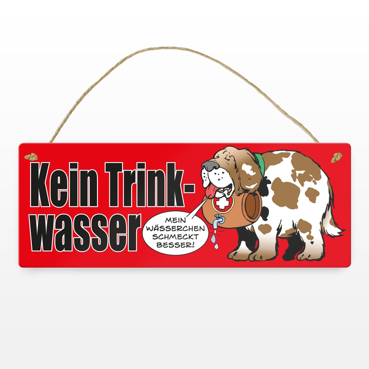 Kein Trinkwasser Metallschild mit Schweizer Alpenhund