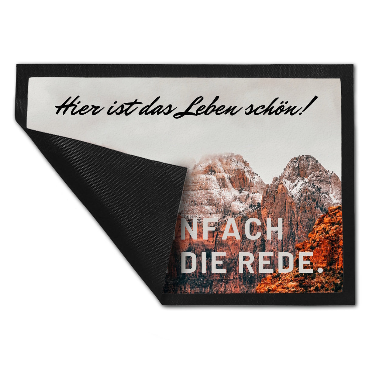 Hier ist das Leben schön Fußmatte in 35x50 cm mit schöner Berglandschaft
