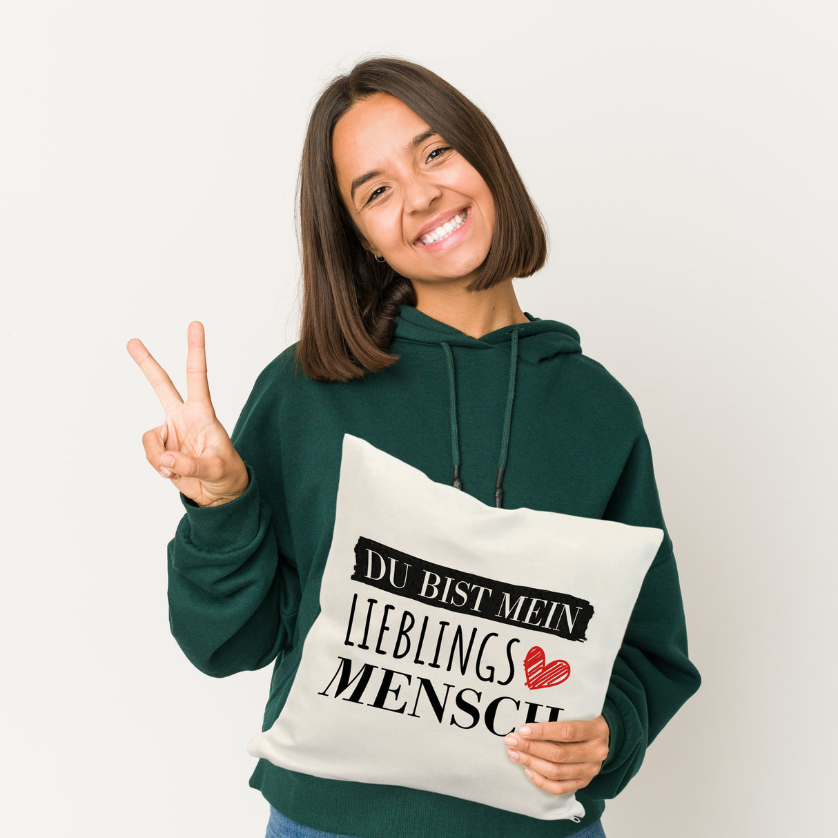 Liebe Kissen mit Spruch - Du bist mein Lieblingsmensch