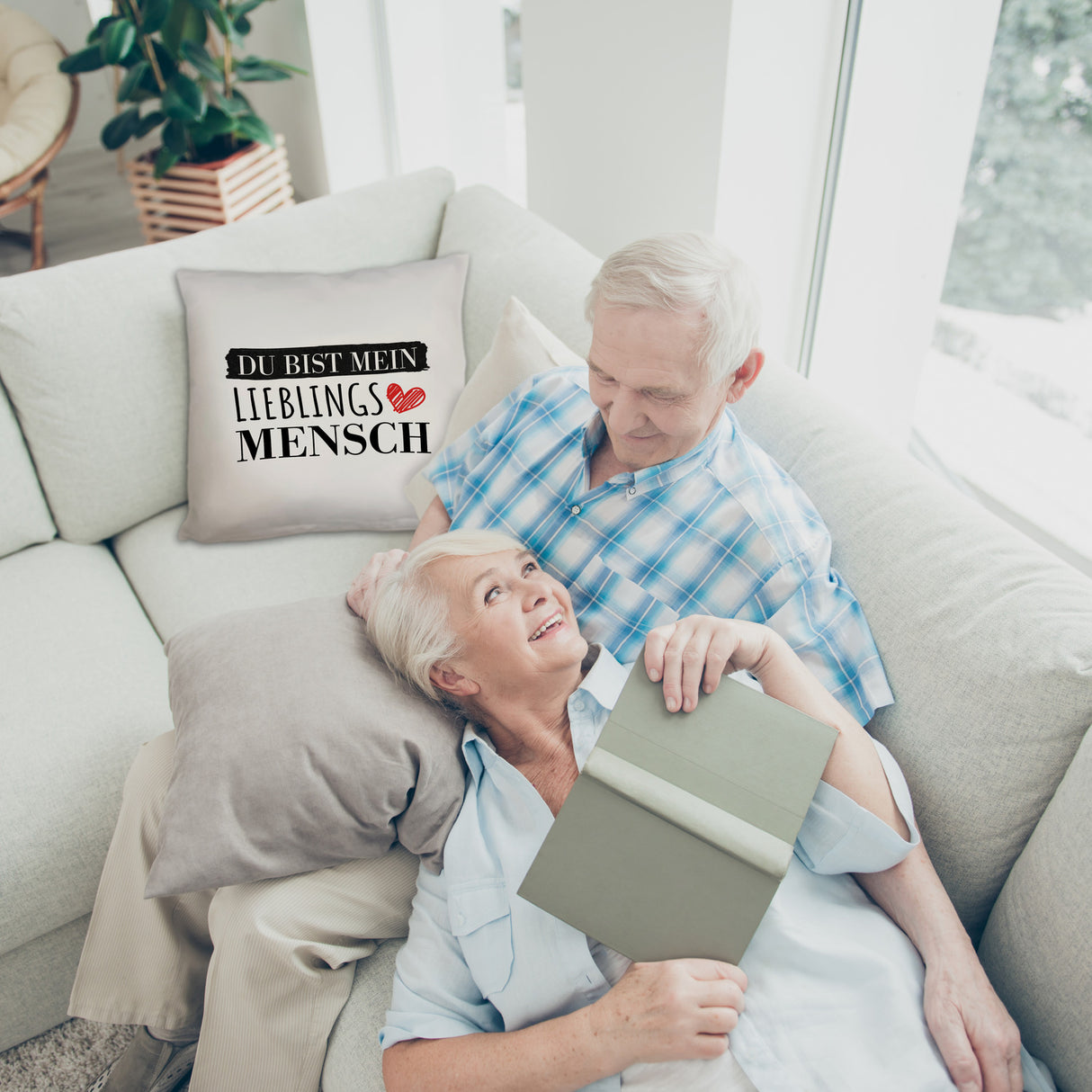 Liebe Kissen mit Spruch - Du bist mein Lieblingsmensch