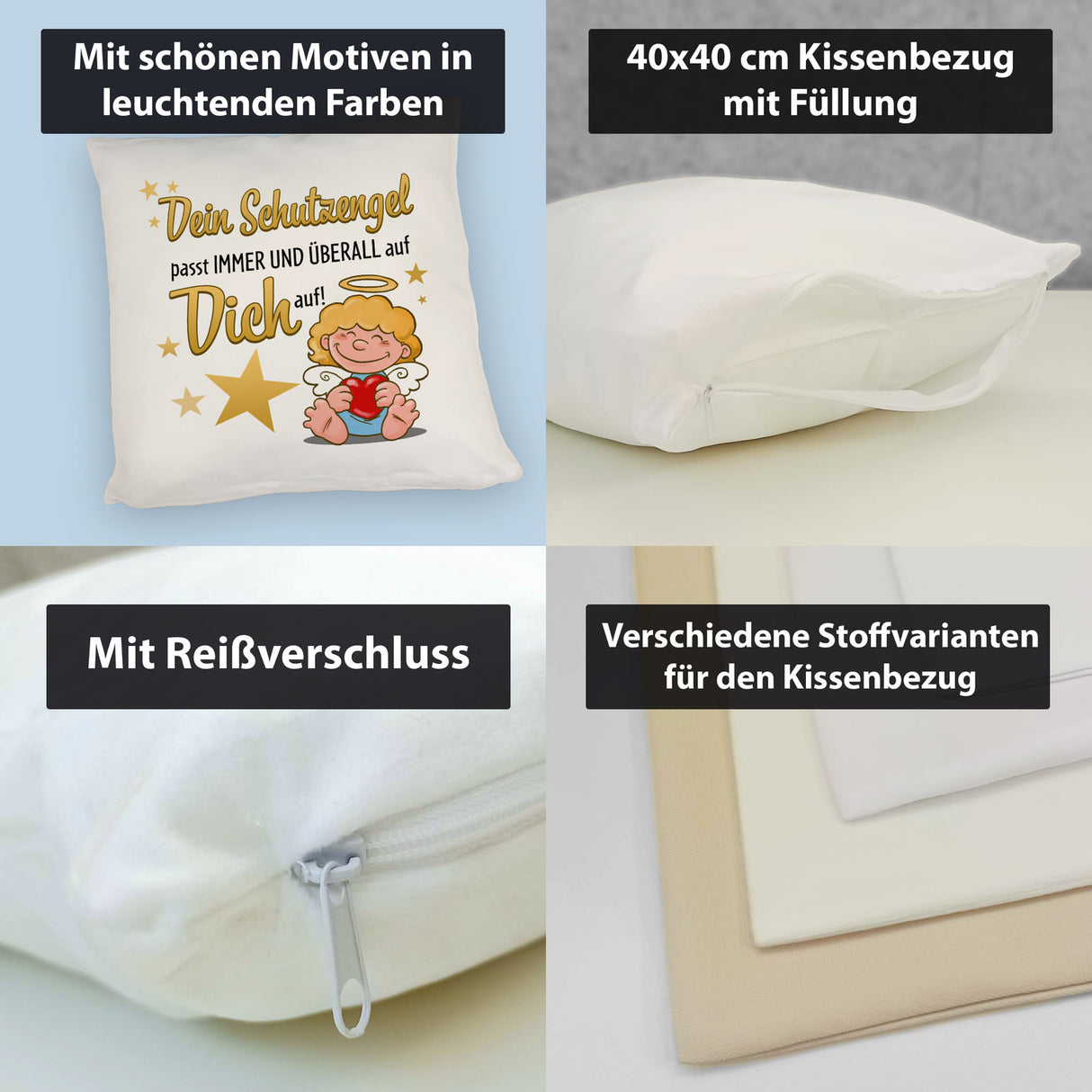 Schutzengel Kissen mit Spruch