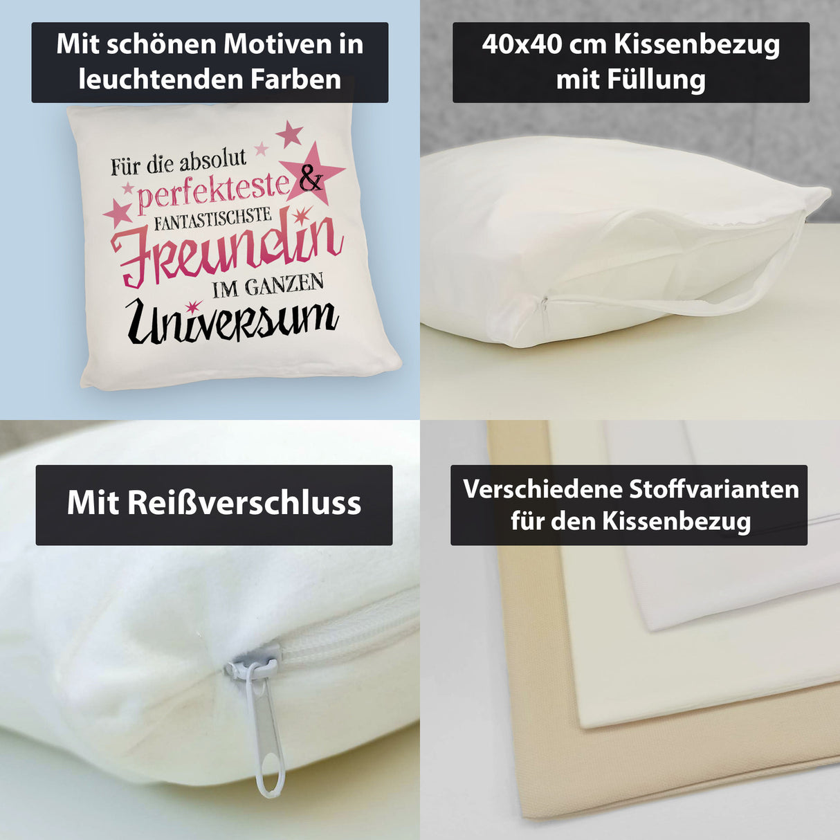 Freundschaft Kissen mit Spruch - Für die perfekteste & fantastischste Freundin