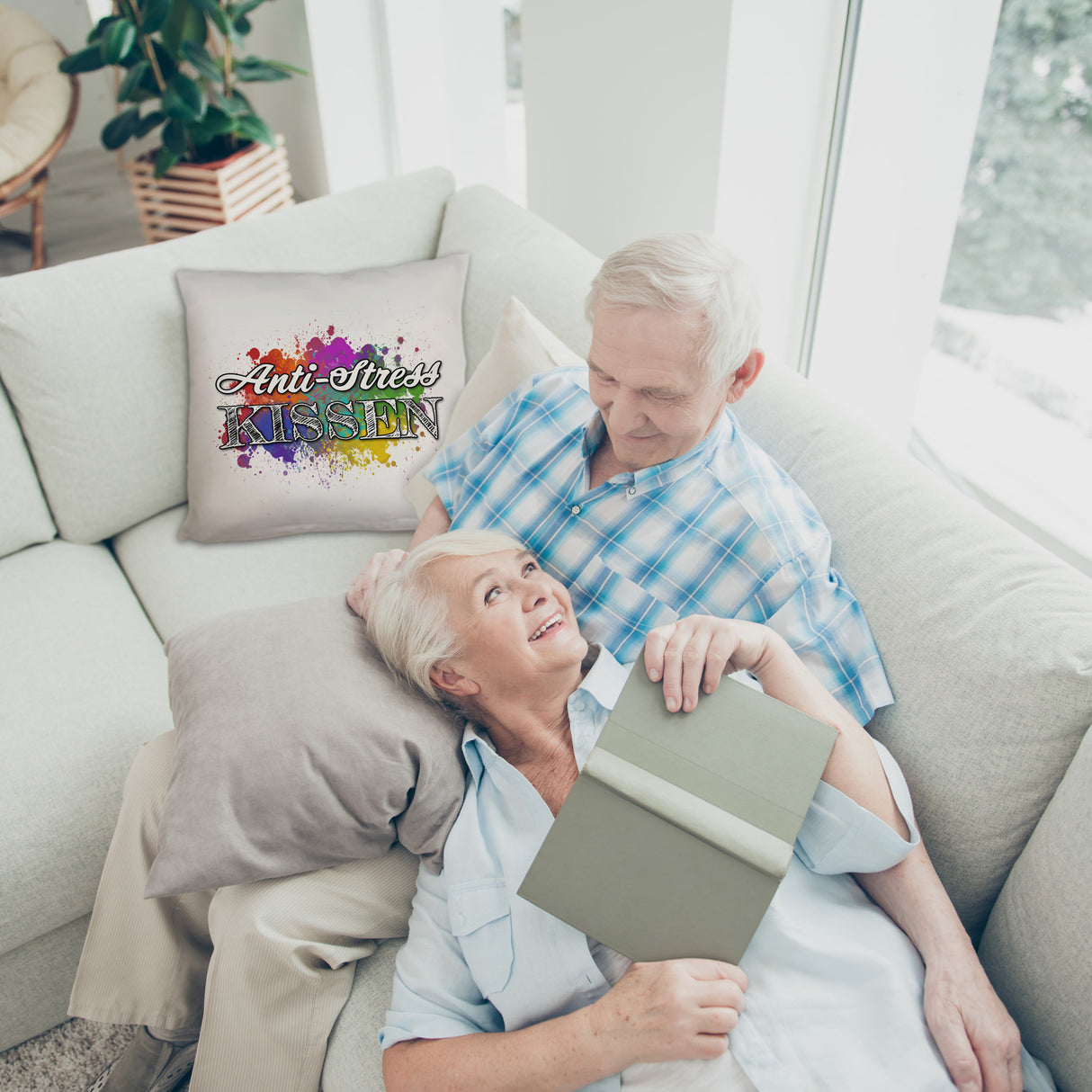 Anti-Stress Kissen - Dekoratives Kissen mit Farbflecken Motiv