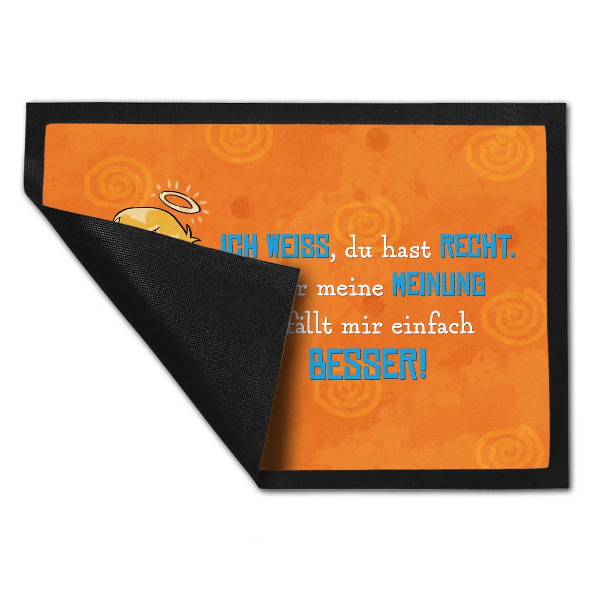 Engel Fußmatte in 35x50 cm mit Spruch - Du hast Recht aber meine Meinung ist besser