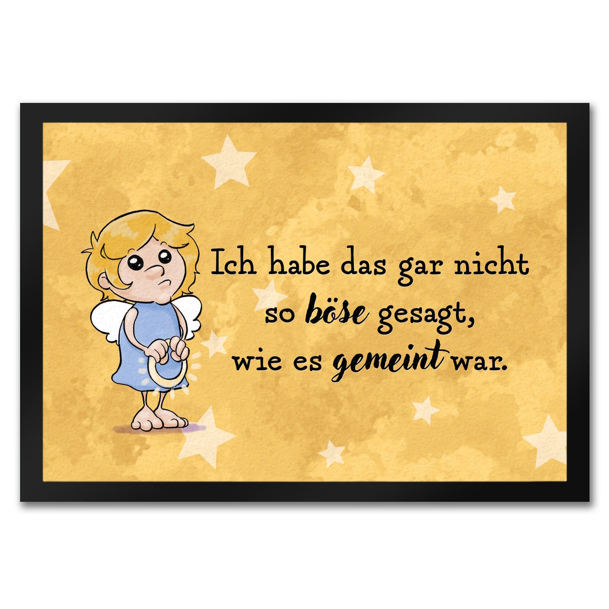 Engel Fußmatte in 35x50 cm mit Spruch - Nicht so böse gesagt, wie gemeint