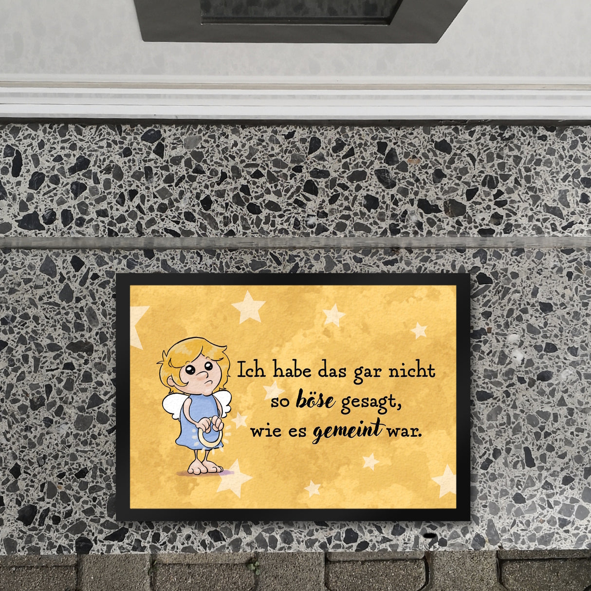 Engel Fußmatte in 35x50 cm mit Spruch - Nicht so böse gesagt, wie gemeint