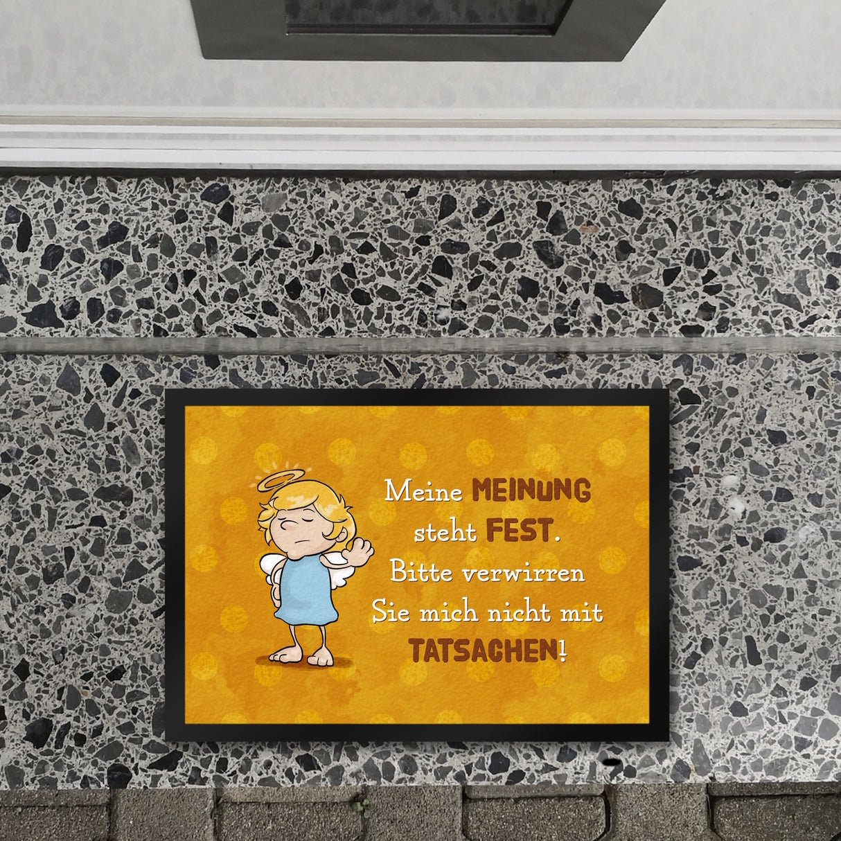 Engel Fußmatte in 35x50 cm mit Spruch - Verwirre mich nicht mit Tatsachen in meiner Meinung