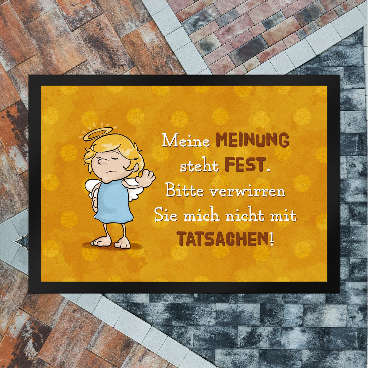 Engel Fußmatte in 35x50 cm mit Spruch - Verwirre mich nicht mit Tatsachen in meiner Meinung