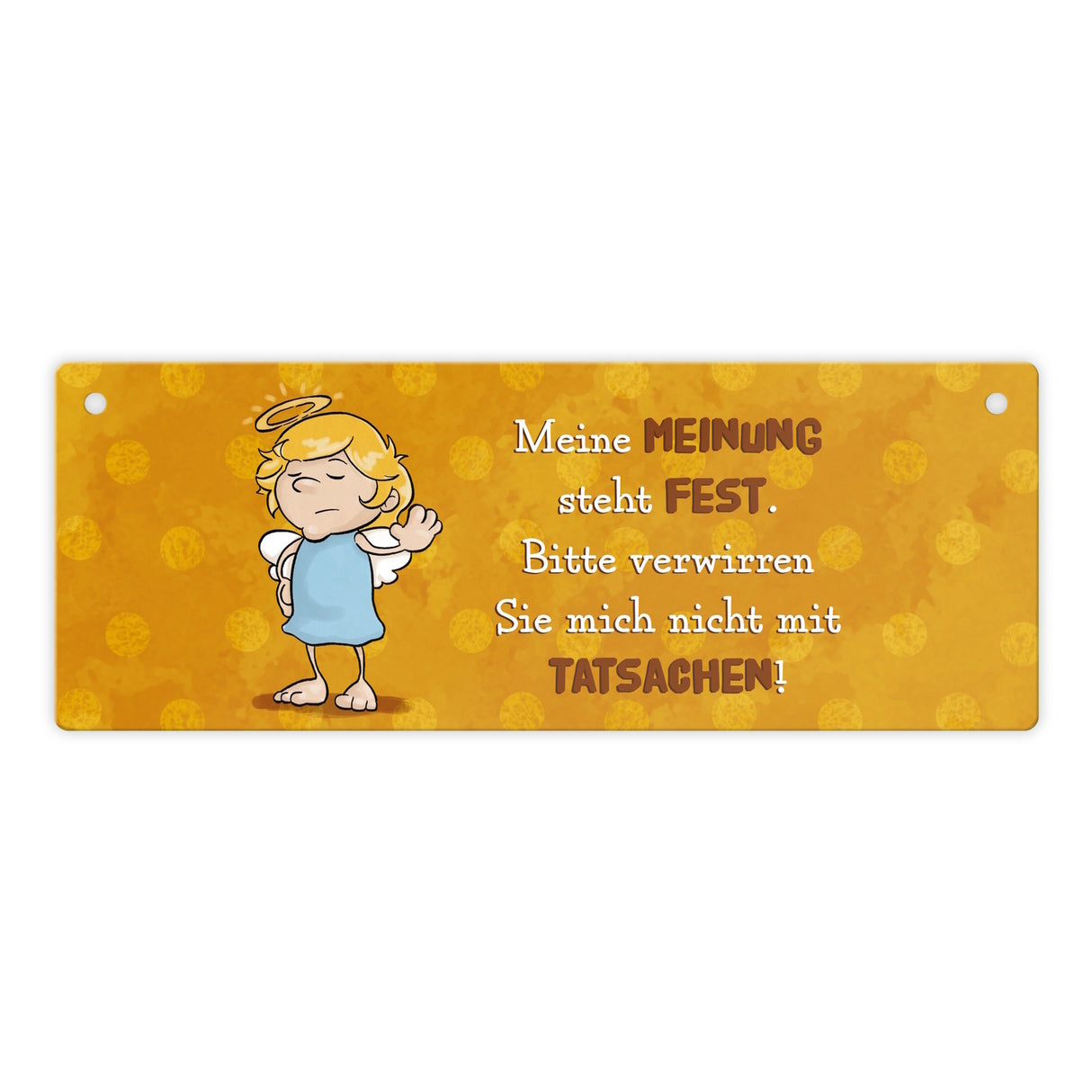Engel Metallschild mit Spruch - Verwirre mich nicht mit Tatsachen in meiner Meinung