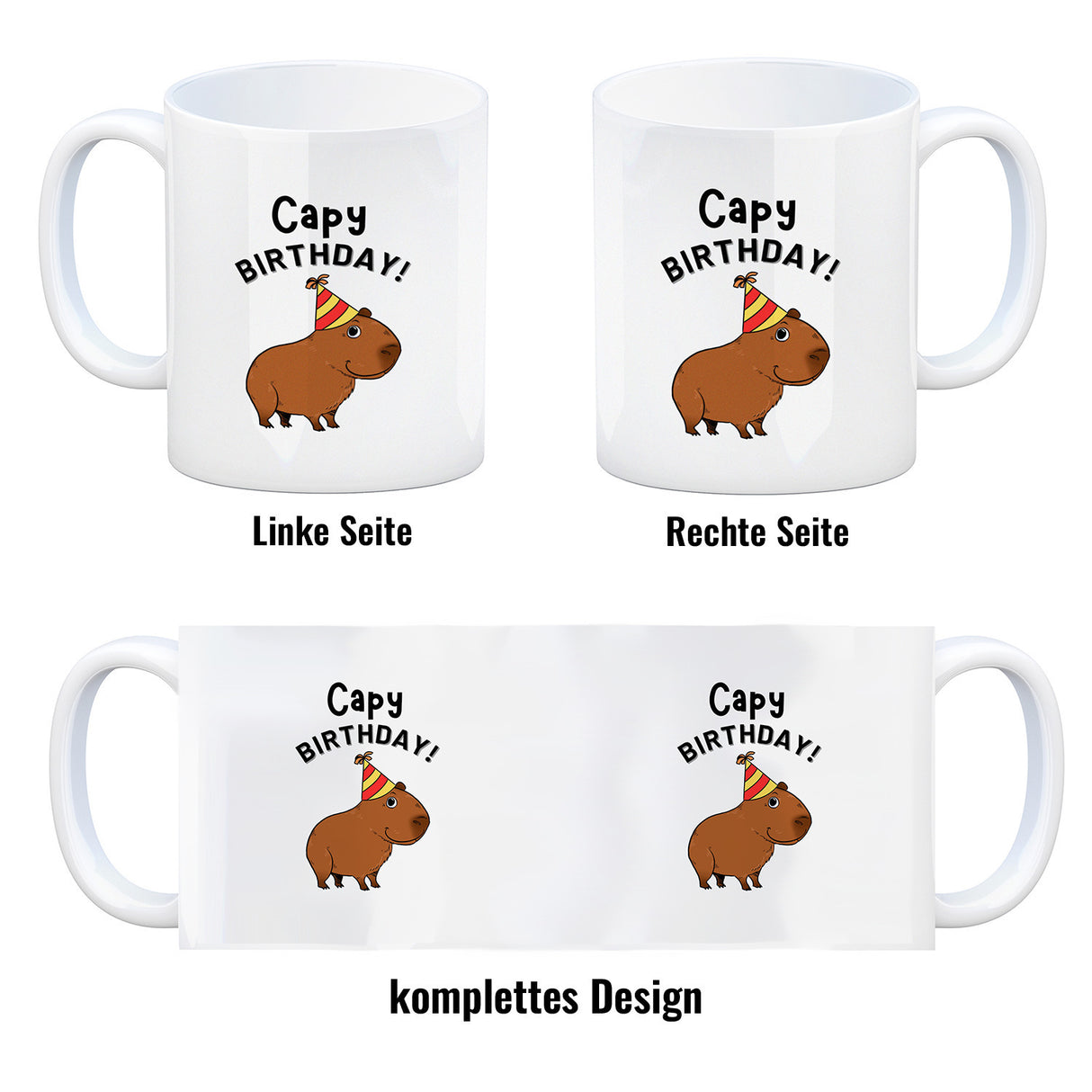 Capy Birthday Kaffeebecher mit niedlichem Capybara