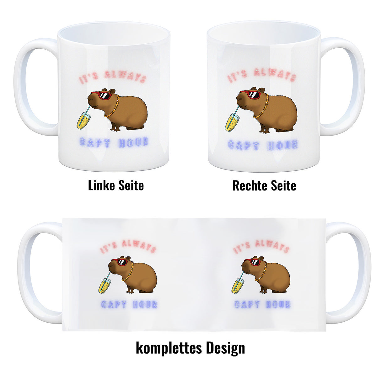 It´s always capy hour Kaffeebecher mit coolem Capybara Motiv