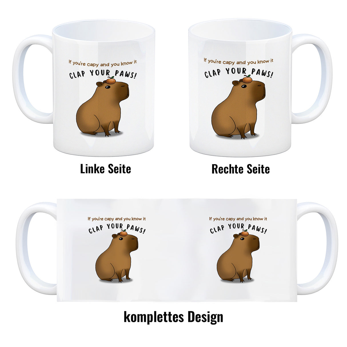 If you´re capy and you know it clap your paws Capybara Kaffeebecher
