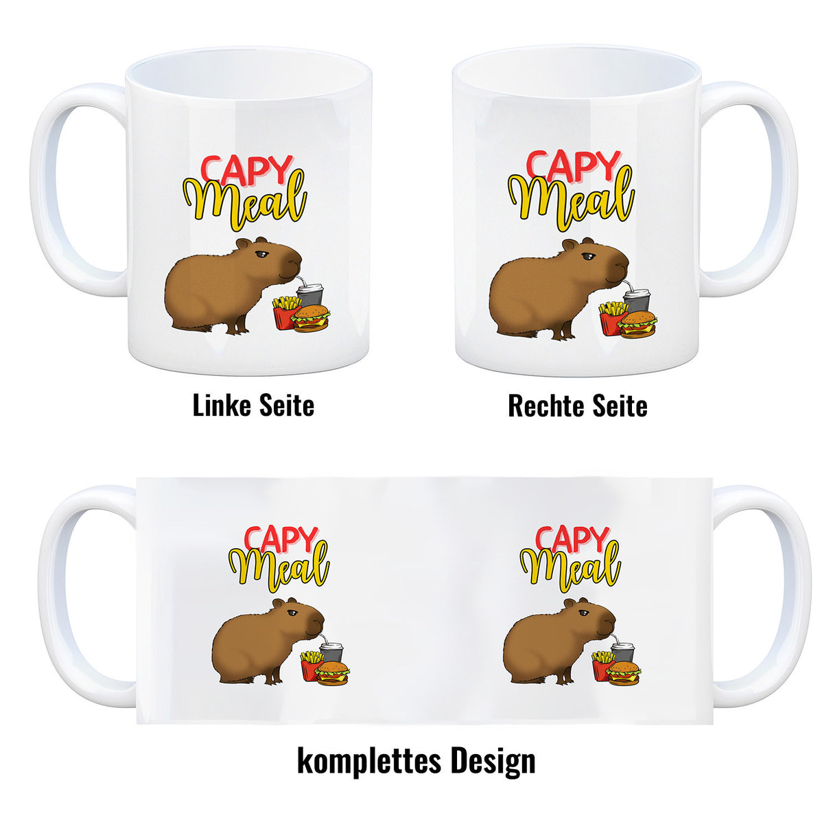 Capy Meal Fast Food Kaffeebecher mit niedlichem Capybara