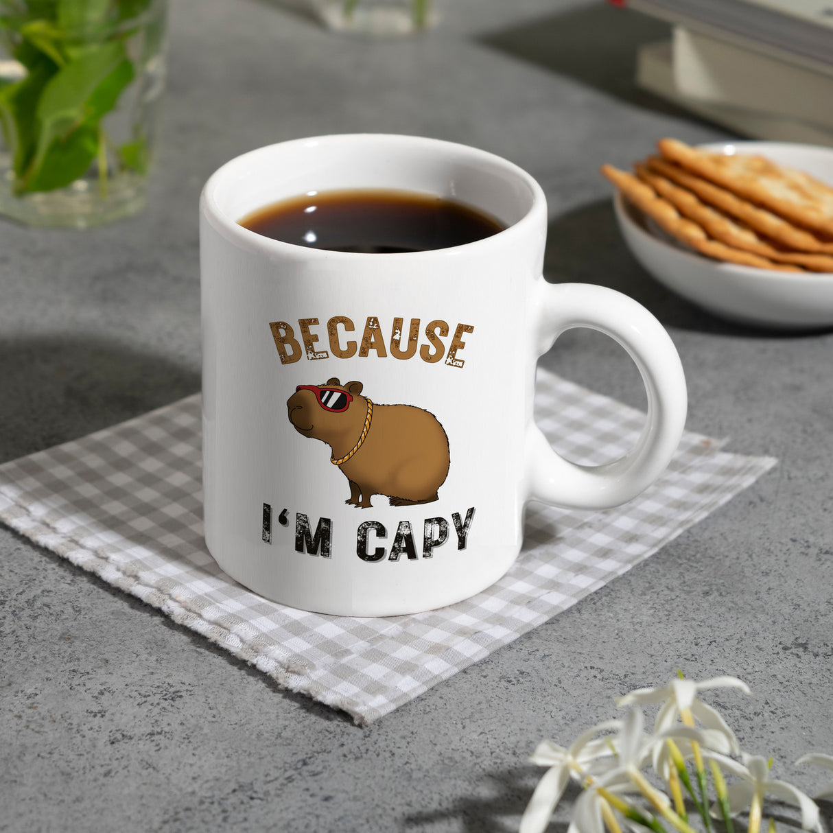 Because I´m capy Kaffeebecher mit coolem Capybara Motiv