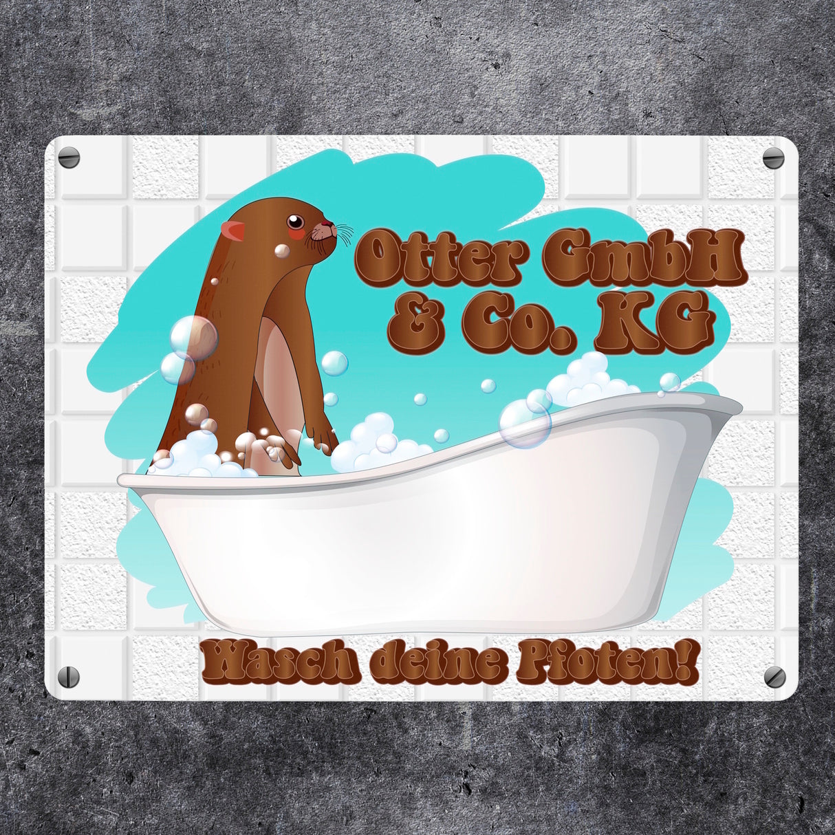 Otter GmbH Metallschild in 15x20 cm mit Spruch Wasch deine Pfoten