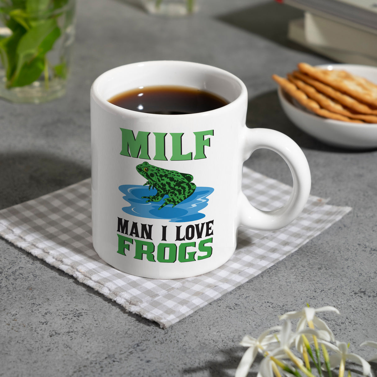 MILF Frosch Kaffeebecher mit Spruch Man i love Frogs