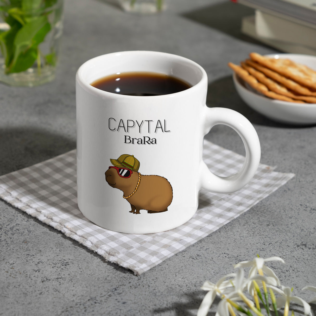 Capytal BraRa Kaffeebecher mit rappendem Capibara