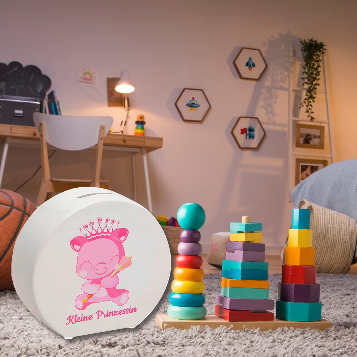 Kleine Prinzessin Spardose mit niedlichem Schweinchen
