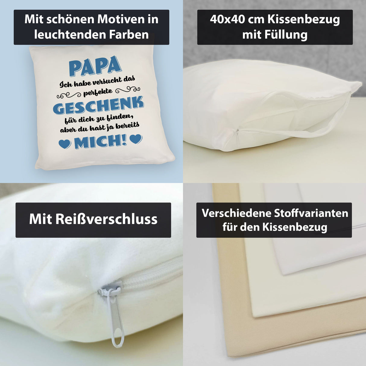 Kissen mit Spruch Papa ich habe versucht das beste Geschenk zu finden