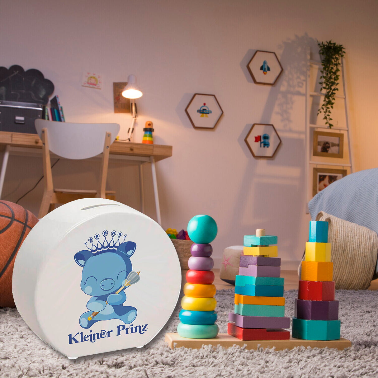 Kleiner Prinz Spardose mit niedlichem Schweinchen