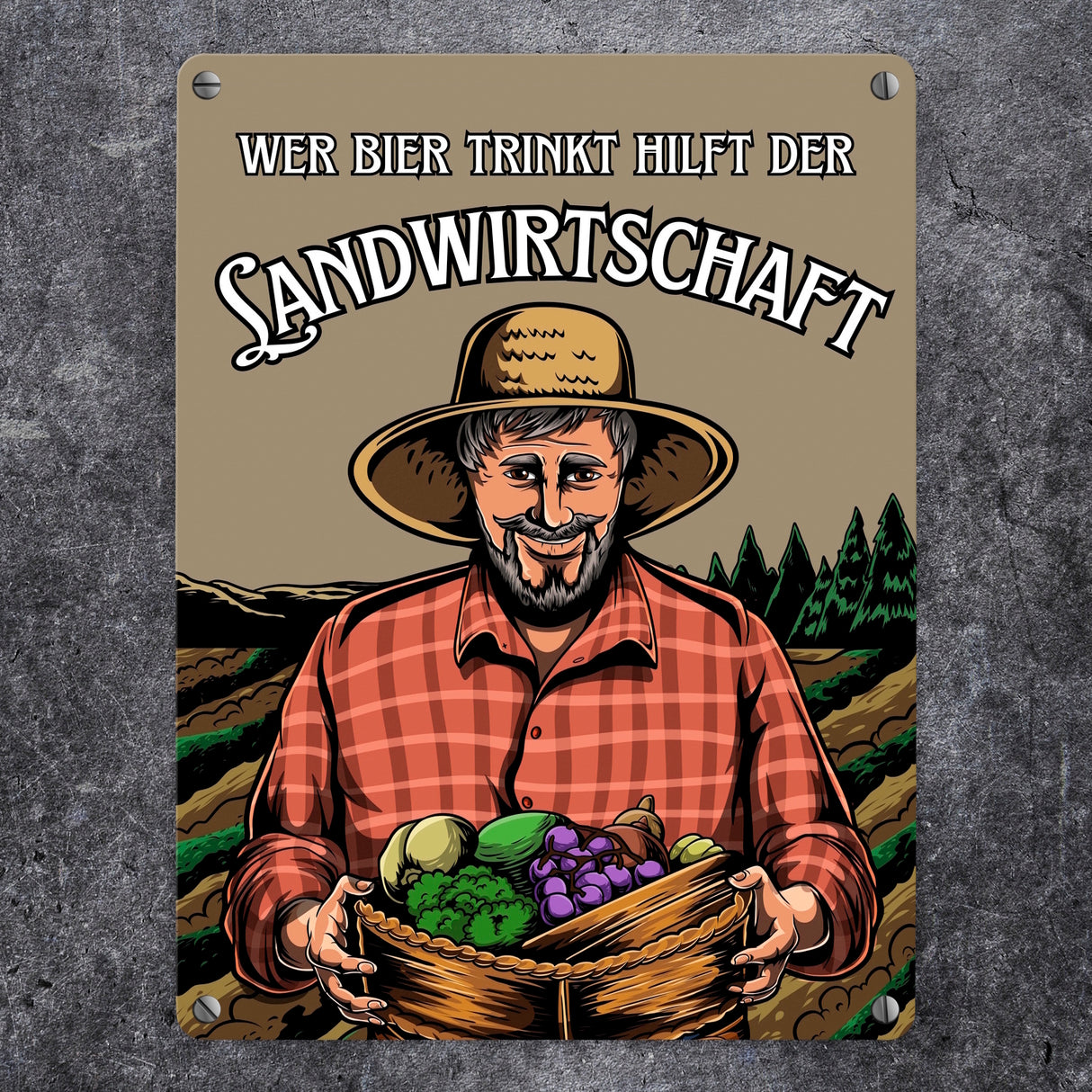 Wer Bier trinkt hilft der Landwirtschaft Metallschild in 15x20 cm