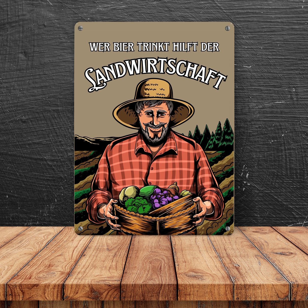 Wer Bier trinkt hilft der Landwirtschaft Metallschild in 15x20 cm