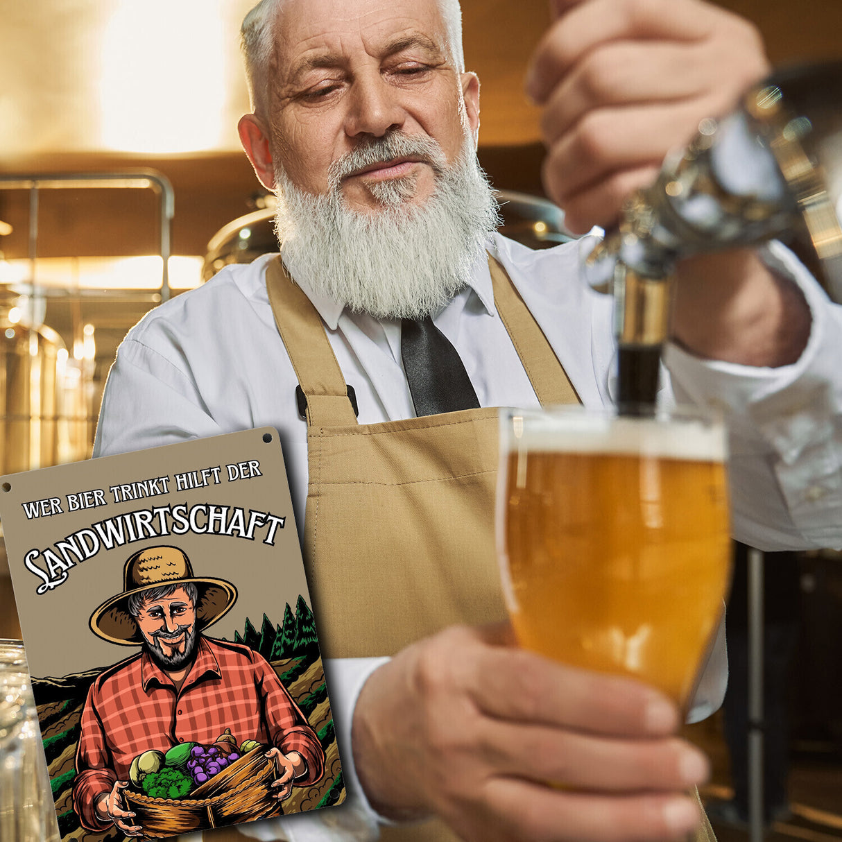 Wer Bier trinkt hilft der Landwirtschaft Metallschild in 15x20 cm